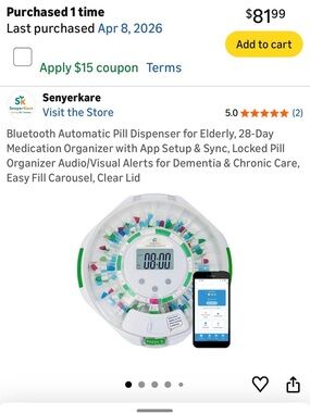NIB Bluetooth Automatic Pill Dispenser, 28-Day